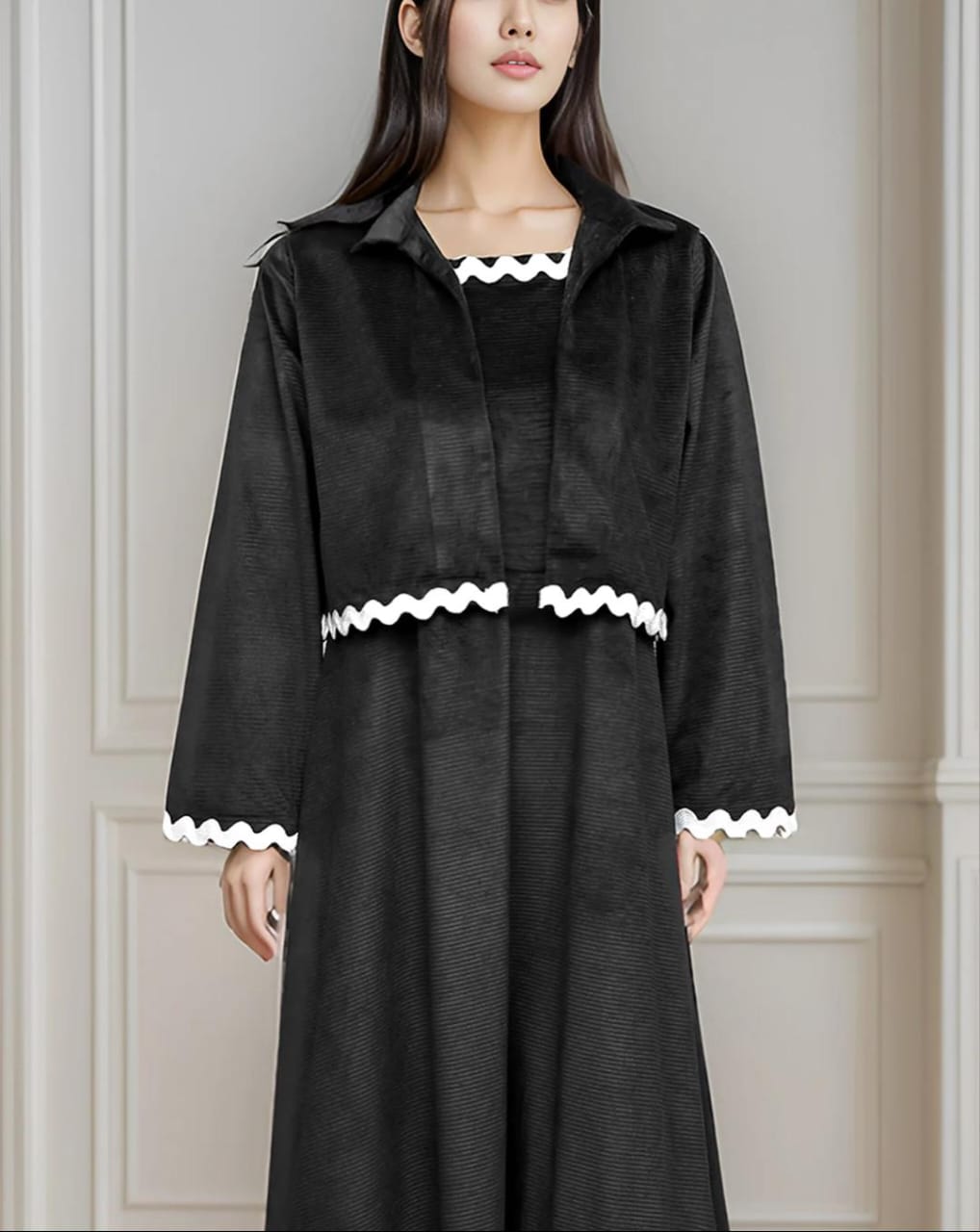 Elegant frok jacket style Long Dress for Women | Stylish Casual & Party Wear