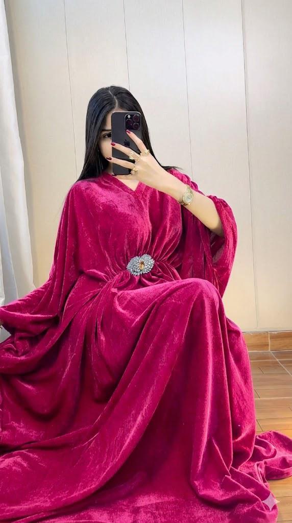 Elegant Pleated Kaftan Maxi Dress with Silver Floral Brooch