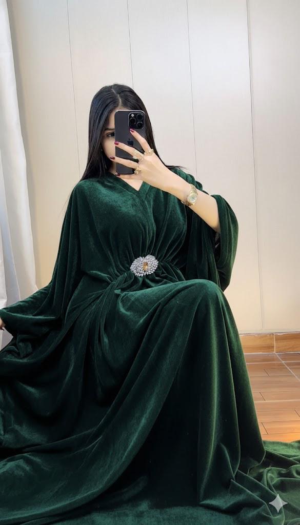 Elegant Pleated Kaftan Maxi Dress with Silver Floral Brooch